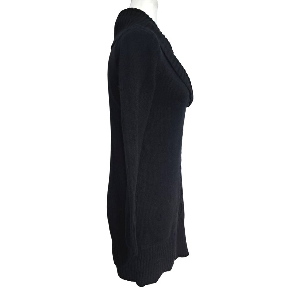 Old Navy Black Cable Knit Sweater Dress With Cowl Neck & Long Sleeves Size Small - Picture 9 of 11